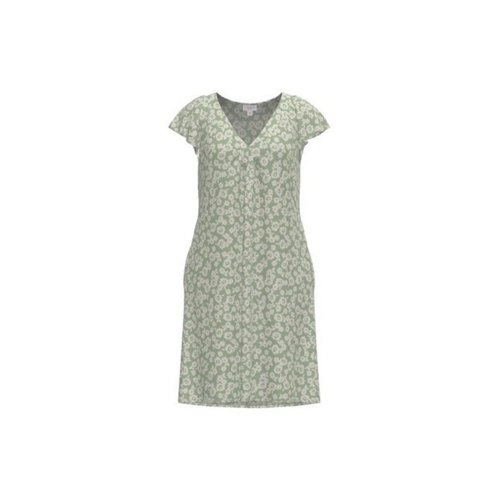LuLaRoe Chaylin Ruffle Sleeve V-Neck Dress Sage Green With Ivory Floral XL Loose